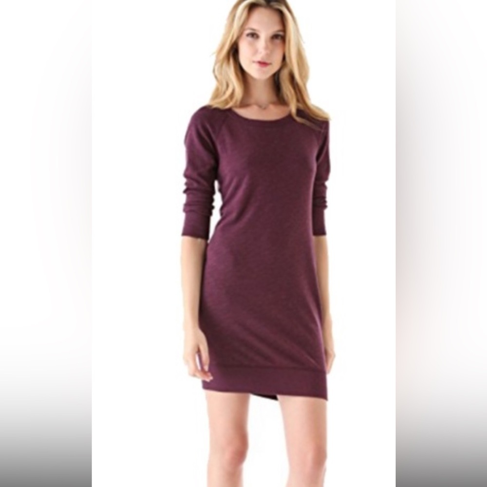 JAMES PERSE  Size 0 Raglan Sweatshirt Dress in Dark Plum